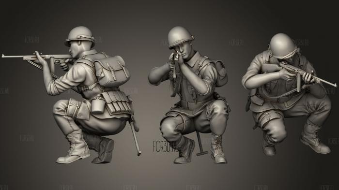 Usa soldiers 2 04 stl model for CNC